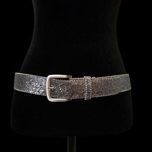 🤍Y2k Silver Glitter Belt